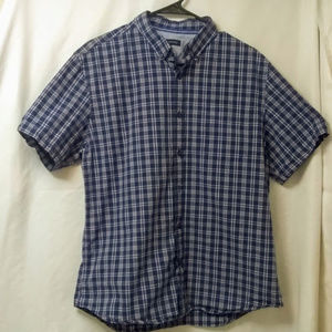 Banana Republic Men's Casual Button Up Blue Plaid